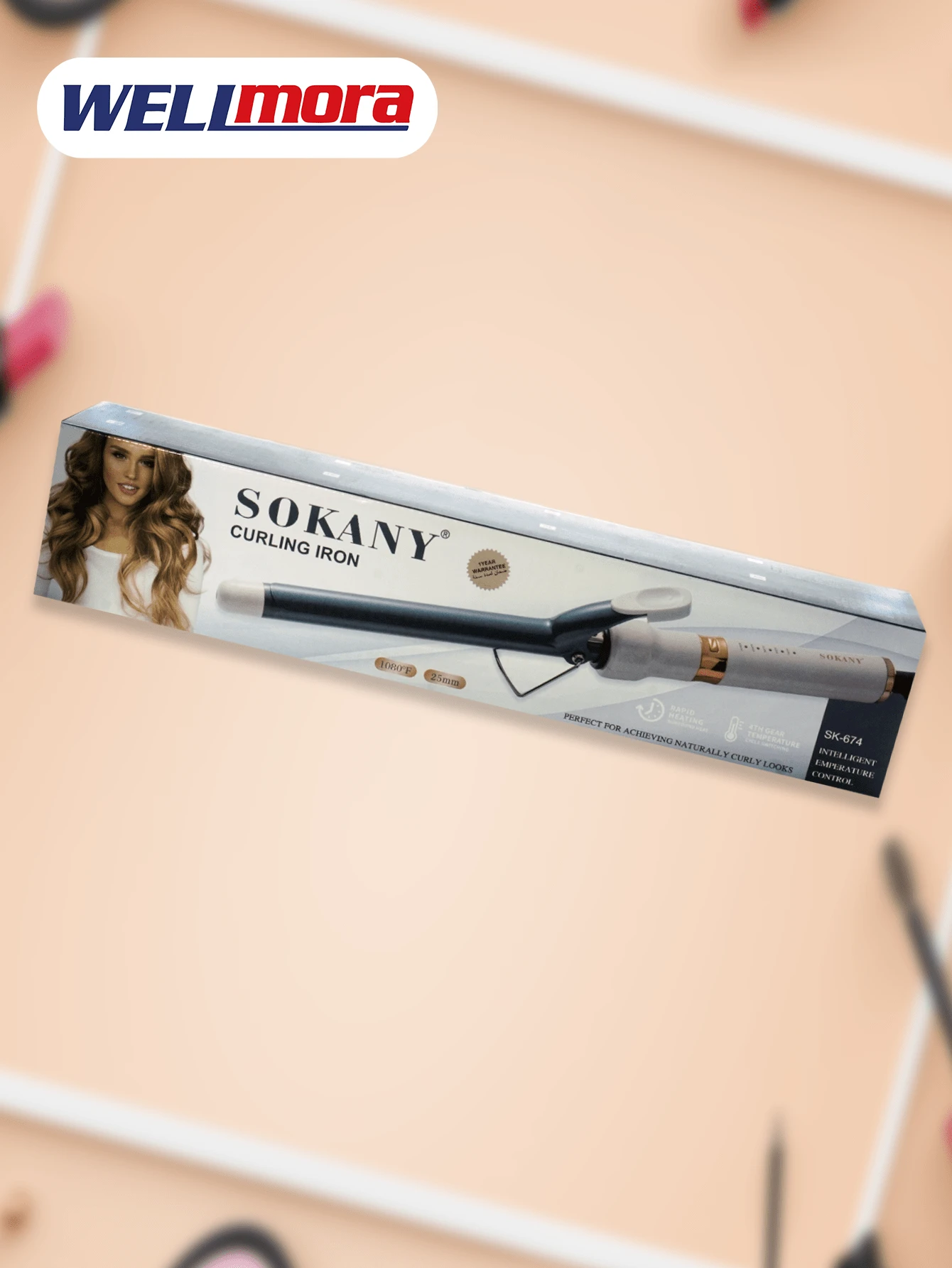 Tenaza Para Hacer Rizos Que Calienta Rápido - Todo Tipo De Cabello - NANOTECNOLOGIA De Titanio (Moldeado Suave) - Blanco - Ver 1