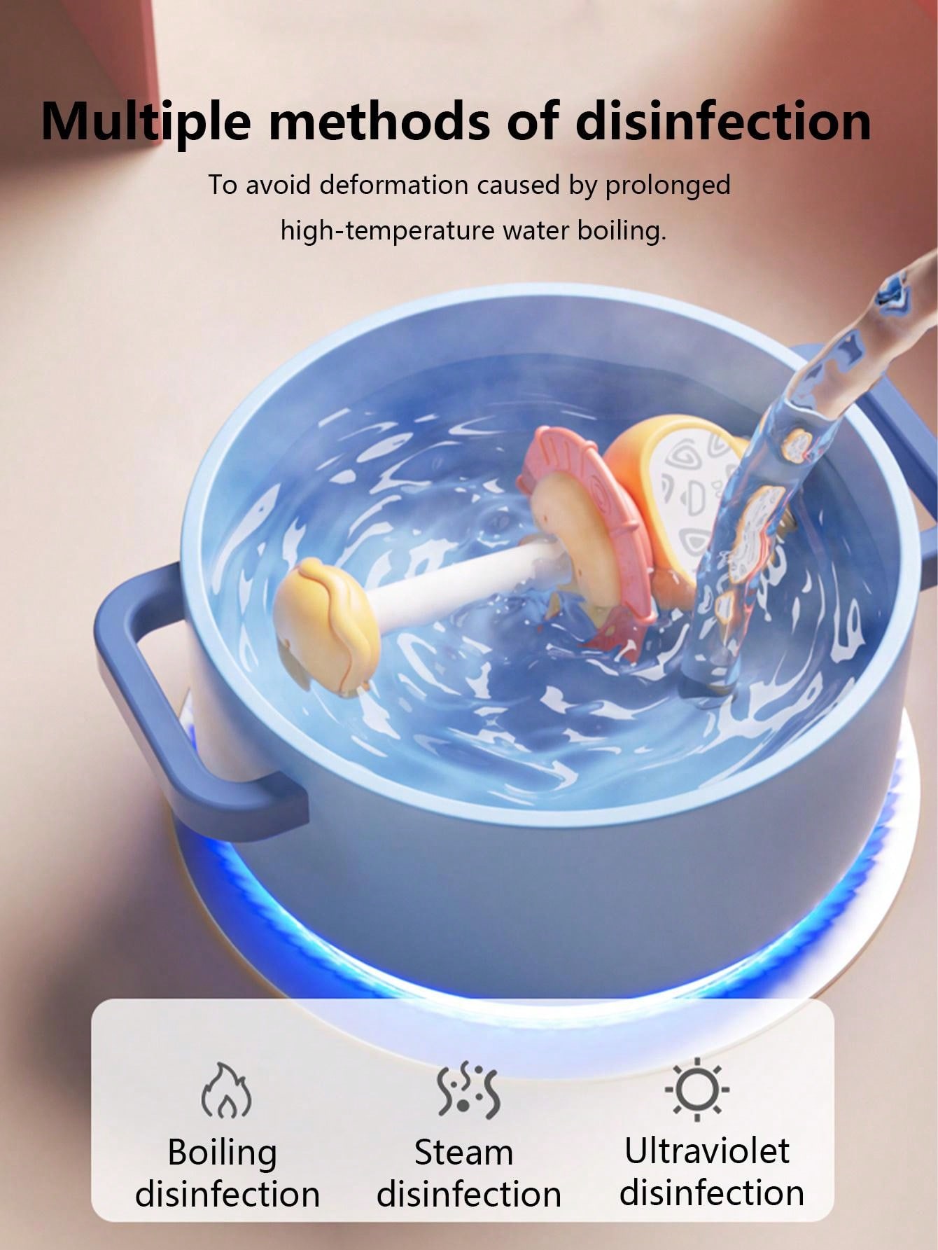 Frogshaped Silicone Teether And Rattle Toy (blue, Can Be Boiled