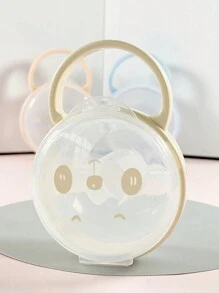 1pc Set Panda Pattern Cartoon Baby Transparent PP Dust-Proof Box/Pacifier Clip/Dust-Proof Box Pacifier Clip Set, Exquisite Portable Storage, Independent Placement Storage Box With Hanging Hook, Baby Hygiene. Note: Storage Box/Pacifier Clip/Set Need To Be Selected, Color Random, Pacifier Not Included - Apricot - View 10