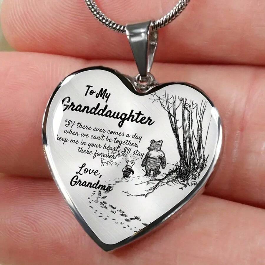 suteyi 1個心形迷你熊頸鍊,作為聖誕生日禮物,適用於母親,女兒和孫女 - 銀色 - 查看 1