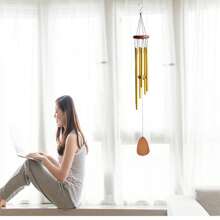 1只歐式風格6管風鈴,憐憫鐘金屬鋁掛飾,適用於家庭、花園、陽台及作為情侶禮物 - 彩色 - 查看 1
