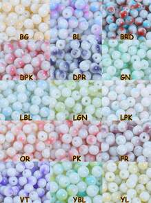 8mm玻璃仿翡翠珠子漸變雙色圓珠手工DIY手鍊項鍊珠子珠材 - 8mm 圓珠 - 查看 9