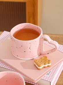 1 Pieza Taza De Café Y Té En Forma De Corazón Para El Hogar, Material De Cerámica - Rosa - Ver 8