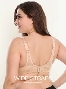 Wingslove 大码女士高强度全罩杯运动文胸 - 杏色 - 查看 3