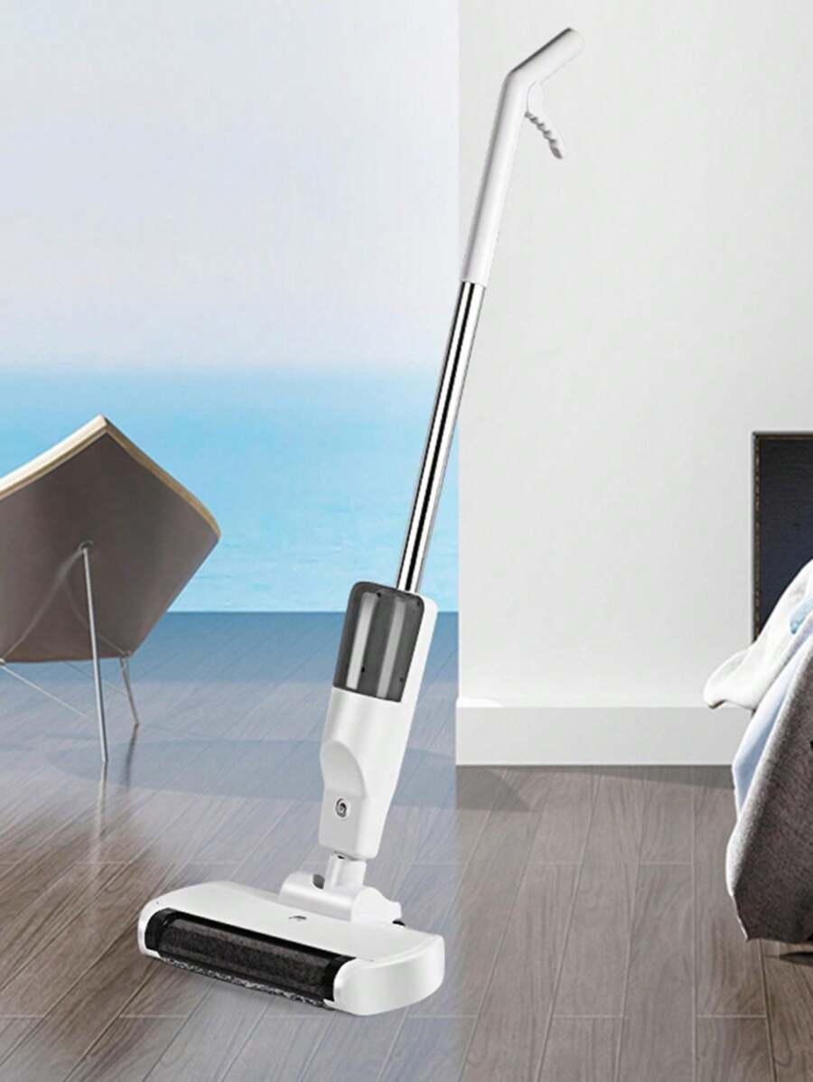 1pc Smart Floor Cleaning Machine, Three-in-one Electric Mop, Vacuum And Dust Cleaner, Wireless Self-cleaning Mop For Home - White - View 1
