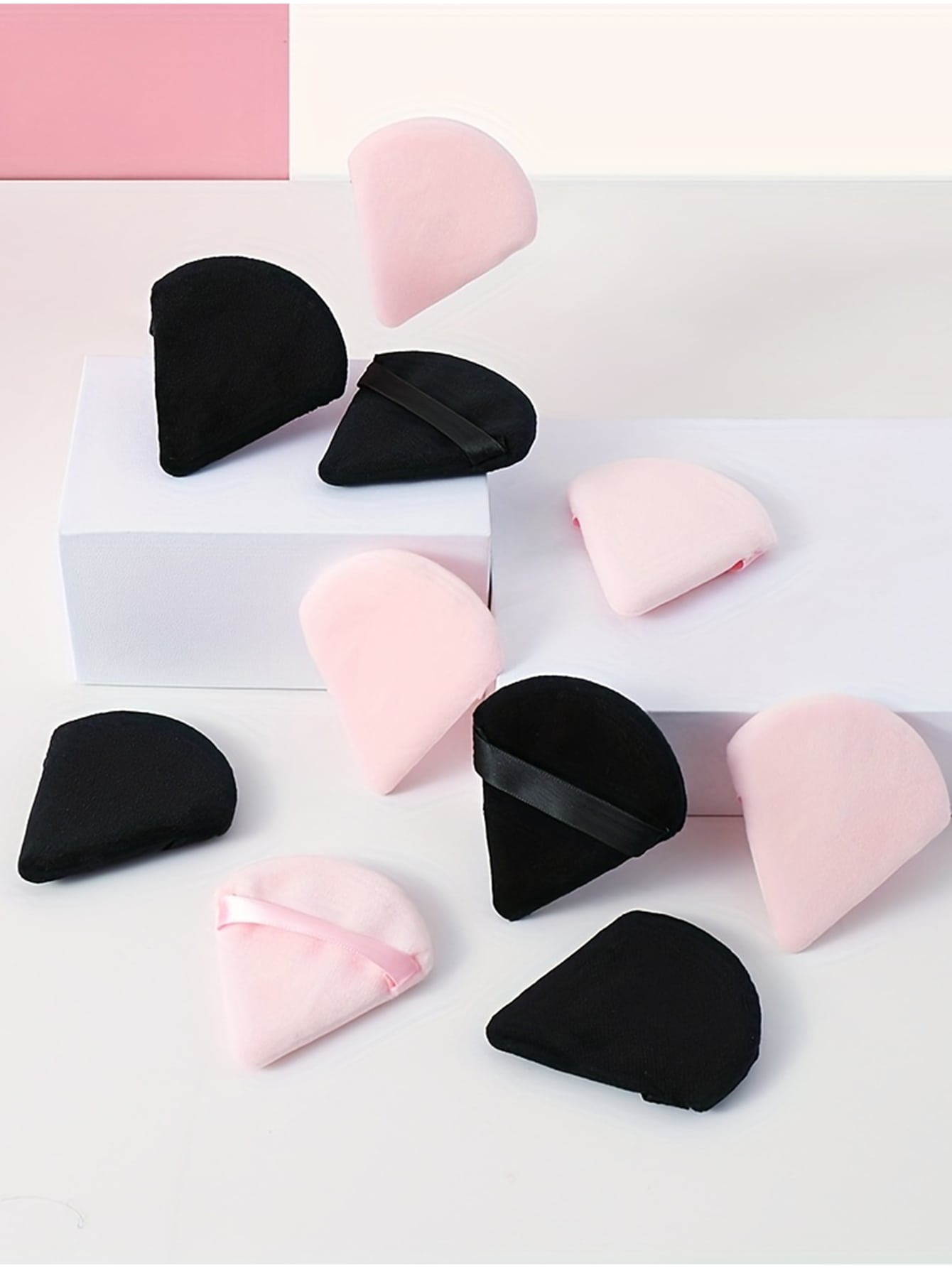 10 Pieces Powder Puffs Triangle Cosmetic Powder Puff Reusable Soft Plush Powder Sponge Makeup