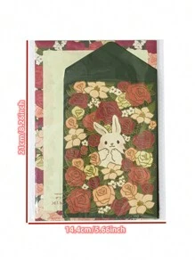 12pcs Fresh Daisy & Cat Gold Foil Diy Message Greeting Cards And Envelopes - Multicolor - View 2