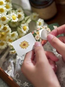 12pcs Fresh Daisy & Cat Gold Foil Diy Message Greeting Cards And Envelopes - Multicolor - View 7