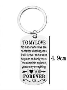 1入組“寄語親愛的”鑰匙扣禮物,適用於結婚周年,情人節,生日,男女朋友,適用於他/她,女/男士的珠寶 - 銀色 - 查看 3