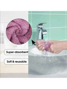 5入組微纖維碗布,雙面加厚陽離子超吸水珊瑚絨碗布,柔軟擦拭清潔布,適用於家用廚房家庭清潔隨機顏色發貨