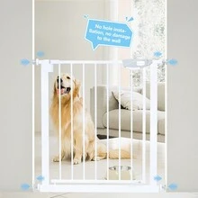 29.9" H Metal Dog Gate for Stairs, Auto Close Pet Gates with Walk Through, Pressure Mounted, for Stairs Doorways Kitchen and Living Room 29.9-33 in - 29,92"-33,07" - Xem 5