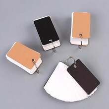 1 pieza de color al azar Tarjeta de nota + 100 piezas grueso vacío palabra con Anillo metálico , DIY garabatear esquina redonda pequeño Tarjeta para - Multicolor - Ver 1