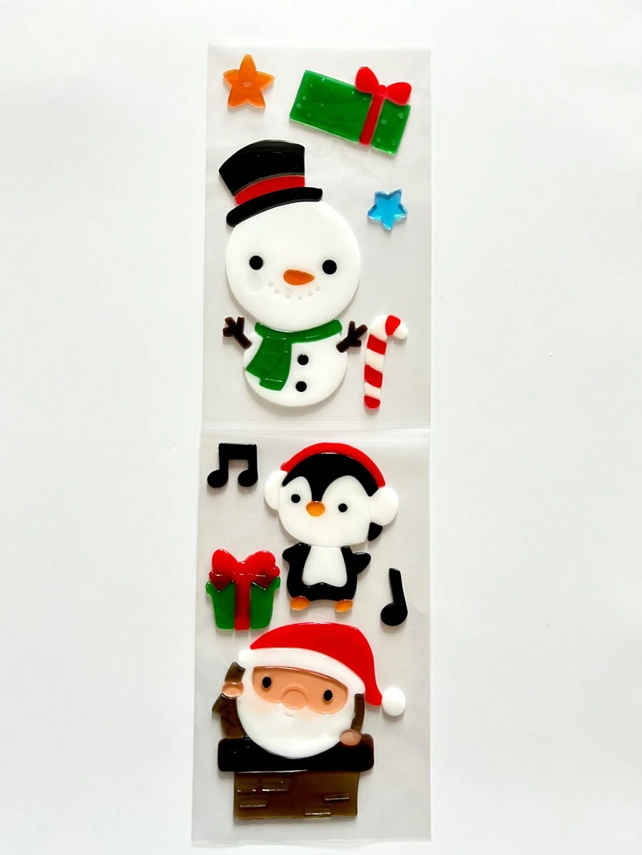 1pc Random Cartoon 3d Christmas Theme Soft Pvc Window Sticker, Cute Tpr Jelly Fridge & Wall Decoration - Christmas theme Gemini - View 1