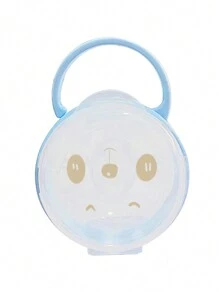 1pc Panda Design Transparent PP Dust Cover/Pacifier Clip/Dust Cover Pacifier Clip Set, Exquisite Portable Storage, Independent Placing Storage Box With Hanging Hook, Baby Hygiene. Note: Storage Box/Pacifier Clip/Set Need To Be Selected When Ordering, Color Sent Randomly/Pacifier Not Included. - Blue - View 10