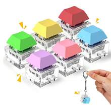 1pc Keyboard Fidget Keychain Reduce Stress Toy Finger Keyboard Keychain Fidget Button Adult Pressure Relief Gift (6 Colors) - White - View 1