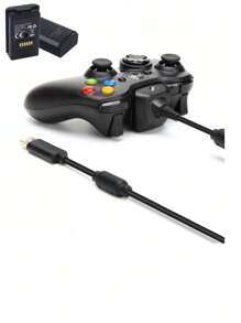 Battery And Charger Kit Charge And Play Compatible With Xbox 360 Controller 4800 Mah Cable And Battery - 黑色 - 查看 3