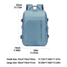 17吋大容量多層間usb充電口干濕分離主間隔採用開放式設計&独立鞋隔&電腦隔,背包還搭載胸扣&透氣背墊&拉鍊系統&帶有手柄背帶可固定手推杆箱,聚酯纖維背包適合休閒和日常旅行 - 藍色 - 查看 7
