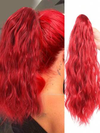 Synthetic Claw Clip In Ponytail Hair Extensions 18 Inch Long Curly Black Blonde Hair Fake False Hairpiece For Women Halloween Daily Use Heat Resisatant