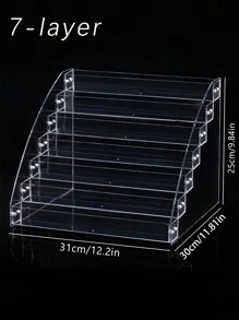 1pc Transparent Simple Stair-Shaped Glasses Storage Rack Suitable For Male And Female Sunglasses Sunscreen Glasses Etc. 2-7 Layers Optional Large Capacity Glasses Display Stand - Clear - View 17