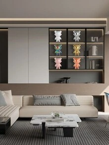 1 件現代時尚太空熊裝飾雕像,陶瓷材料製成,適合家居客廳、玄關櫃、酒櫃、電視櫃、辦公室裝飾、理想禮物 - 白色 - 查看 5