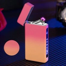 Usb Rechargeable Arc Lighter With Digital Display And Windproof Design, Creative Gift For Men - Baby Pink - View 10