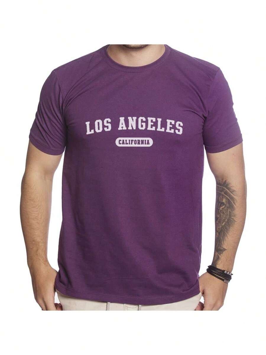 Men T-Shirts - 紫色 - 查看 1