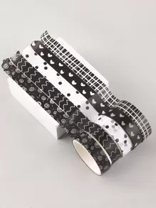 5pcs/Box Vintage Basic Washi Tape For Multi-Purpose Decorating Scrapbooking And Journaling Back To School - Multicolor - View 4