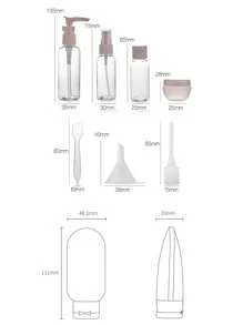 11pcs Travel Bottles Containers With Toiletry Bag, Leak-proof Liquid Dispensing Bottle, Carry-on Cosmetic Bag, 1set 11 In 1 Travel Accessories For Airplane,Travel Bottles Kit, Leak Proof Portable Toiletry Containers Set, Clear PET Flight Size Cosmetic Containers For Lotion, Shampoo, Cream, Soap With Portable Bag, Travel Essentials Travel Bottles Set Pumps Lotion Bottle Travel Accessories Dorm Essentials for Bathroom - Multicolor - View 6