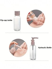 11pcs Travel Bottles Containers With Toiletry Bag, Leak-proof Liquid Dispensing Bottle, Carry-on Cosmetic Bag, 1set 11 In 1 Travel Accessories For Airplane,Travel Bottles Kit, Leak Proof Portable Toiletry Containers Set, Clear PET Flight Size Cosmetic Containers For Lotion, Shampoo, Cream, Soap With Portable Bag, Travel Essentials Travel Bottles Set Pumps Lotion Bottle Travel Accessories Dorm Essentials for Bathroom - Multicolor - View 3