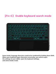 Backlit TrackPad Keyboard Case Cover Compatible With iPad Pro 12.9 inch 3rd 4th 5th 6th generation 2018-2022 ipadpro Tablet Magic Smart TouchPad Keyboards - Black - Arabic layout - View 3