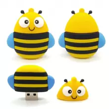 BIYETIMI 128GB USB闪存盘，64GB 2.0卡通蜜蜂、狐狸、企鹅USB闪存盘，128GB USB闪存盘，礼品U盘 - 黃色 - 查看 3