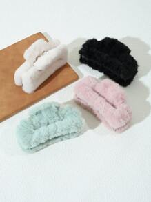 4pcs/set Cute Plush Hair Clips, Suitable For Daily Use - Multicolor - View 3