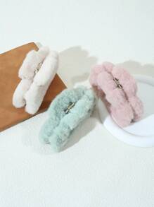 4pcs/set Cute Plush Hair Clips, Suitable For Daily Use - Multicolor - View 5