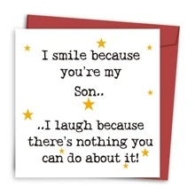 1pc Fun Birthday Greeting Card For Son With Envelope, Christmas Card For Son, Personalized Greeting Card From Mom And Dad - Multicolor - View 1