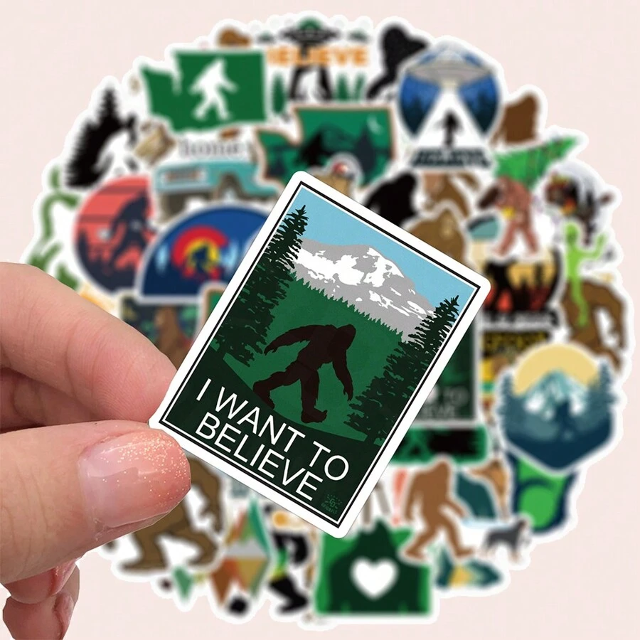 50入組大腳怪塗鴉貼紙,適用於裝飾手機、筆記本、行李箱等物品