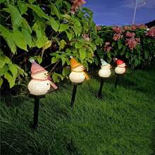 1入聖誕雪人地插式太陽能花園燈,聖誕雪人地插式燈,裝飾花園景觀的燈,園藝草坪地插式夜燈,室外景觀裝飾燈 - 紅色 - 查看 5