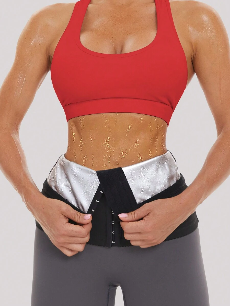 Sweat Tummy Control Waist Trainer Belt - Black - View 1