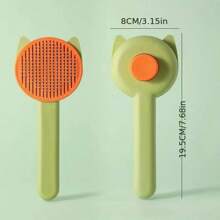 1支寵物狗貓美容刷-去除打結、糾結和脫落的毛髮-對皮膚和毛髮溫和 - 粉色 - 查看 4