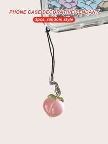 2 piezas Tira de celular al azar con diseño de fruta - Multicolor - Ver 2