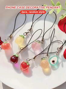 2 piezas Tira de celular al azar con diseño de fruta - Multicolor - Ver 1