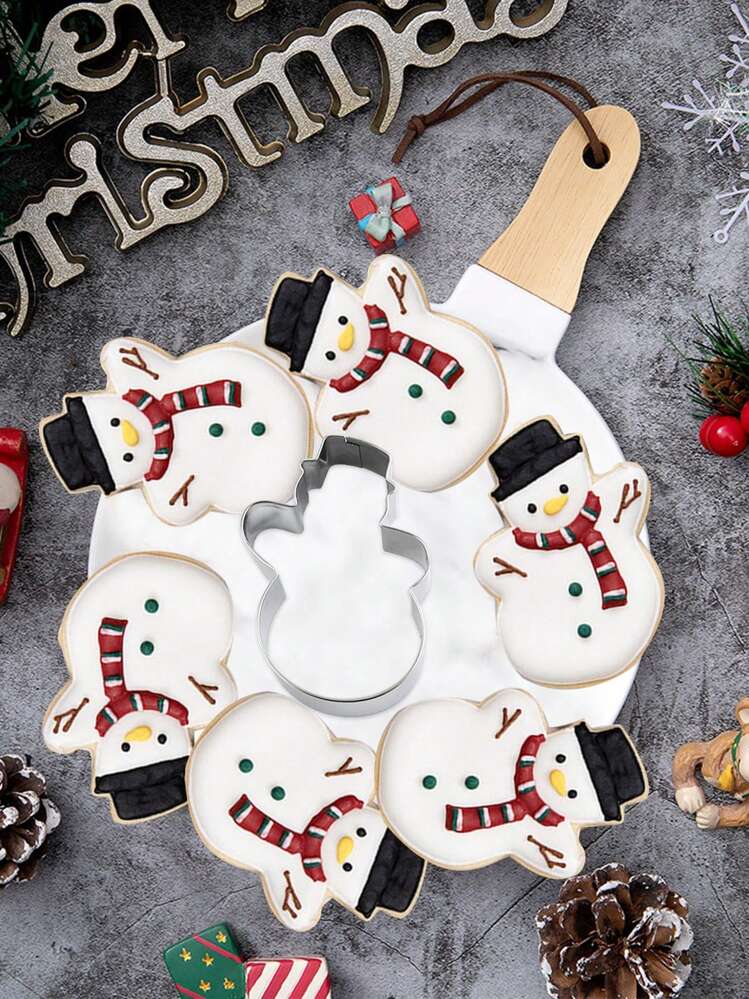 Set di 5 tagliabiscotti natalizi in acciaio inossidabile a forma di tema natalizio stampo per biscotti tagliabiscotti Xmas strumento per biscotti da forno fai da te  15