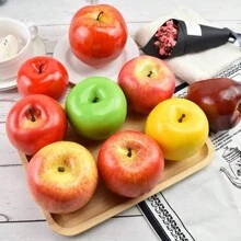 6pcs Faux Green Apples, Artificial Apples, Realistic Fake Fruit Decoration For Home Kitchen Restaurant Table Party Decoration & Photography Prop - 6 green apples - View 6
