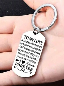 1入組“寄語親愛的”鑰匙扣禮物,適用於結婚周年,情人節,生日,男女朋友,適用於他/她,女/男士的珠寶 - 銀色 - 查看 1