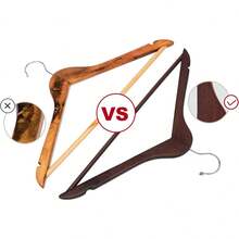 Solid Wooden Hangers 30 Pack, Wood Suit Hangers with Extra Smooth Finish, Precisely Cut Notches & Chrome Swivel Hook, Wooden Clothes Hangers for Shirt Coat Dress