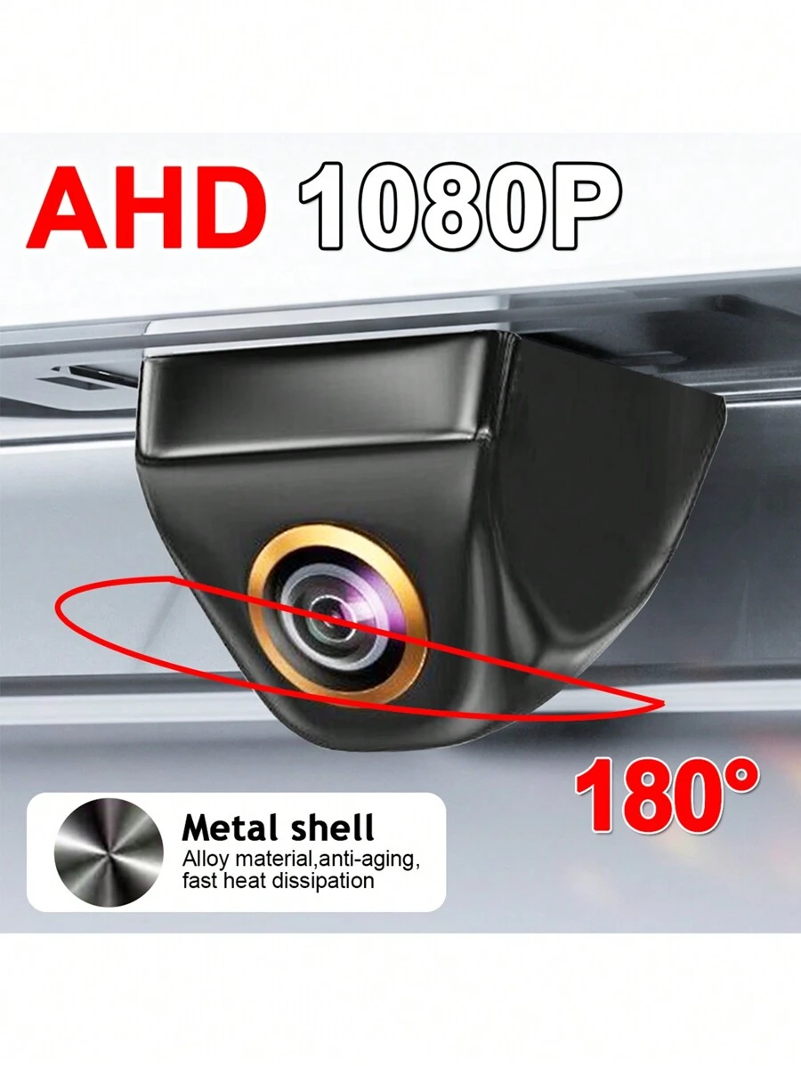 Camera chiếu hậu ô tô AHD 1920x1080P phổ thông, ống kính mắt cá góc rộng 180 độ, camera lùi chống nước Full HD có tầm nhìn ban đêm