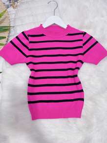 Women Knit Tops - 玫紅色 - 查看 1
