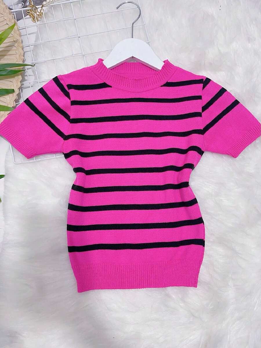 Women Knit Tops - 玫紅色 - 查看 1