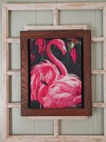 1 套鑽石畫刺繡套件兩隻火烈鳥,動物設計家居裝飾 Diy 禮物 - 彩色 - 查看 2