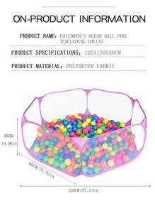 儿童粉色球坑室内户外游戏屋婴儿玩具幼儿球池围栏家用可折叠玩具池、儿童围栏、球池、婴儿游乐区、游戏帐篷、粉色球坑、宠物球坑、狗用球坑、玩具、婴儿隧道 - 粉色 - 查看 2