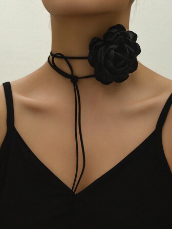 1 件丝带蕾丝颈带复古华丽花朵颈链时尚装饰适合派对和日常使用情人节、妈妈、母亲、母亲节、礼物